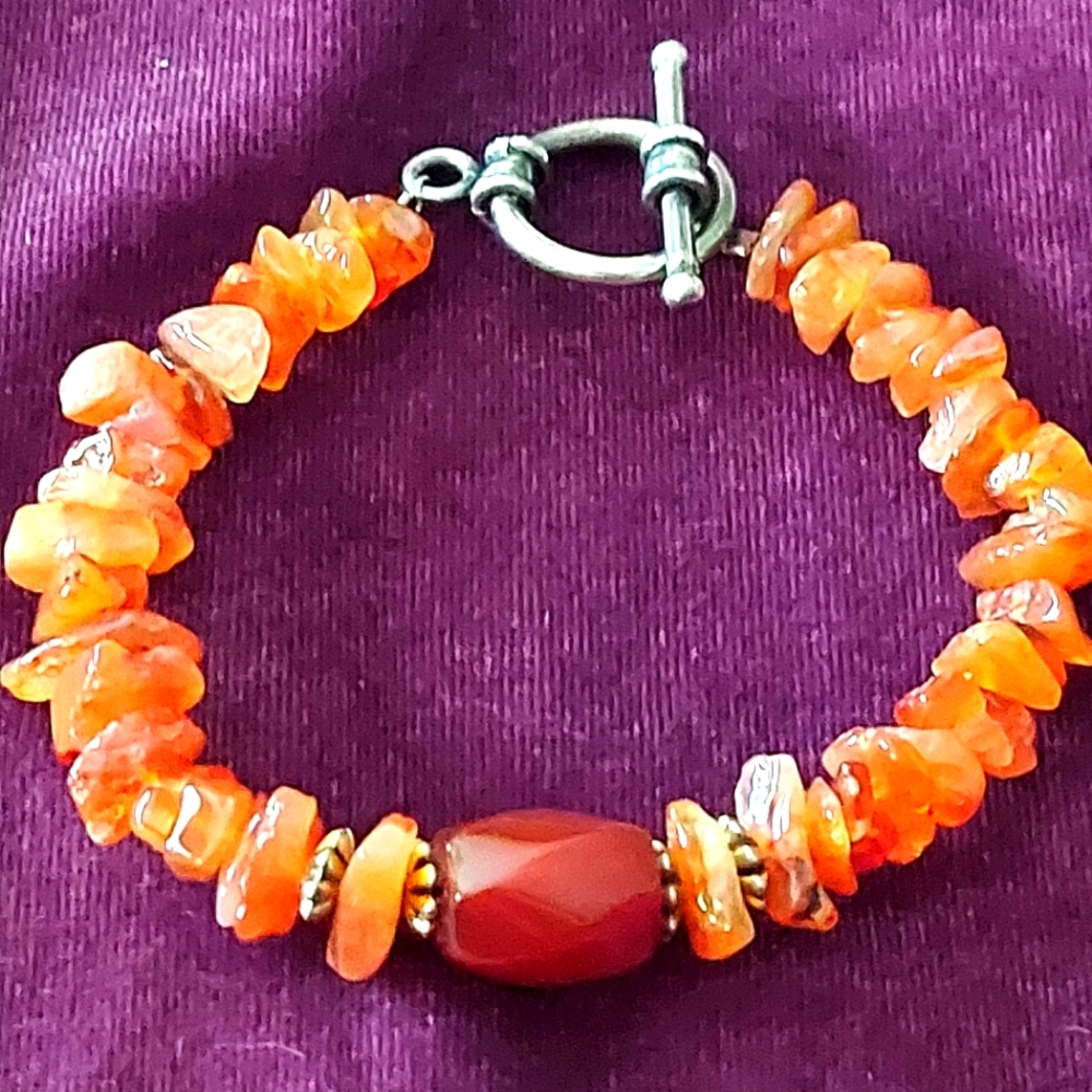 Orange Beaded Bracelet